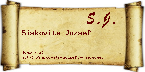Siskovits József névjegykártya