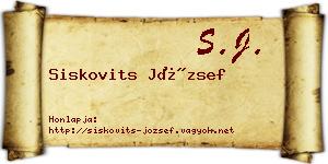 Siskovits József névjegykártya