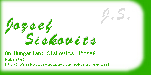 jozsef siskovits business card